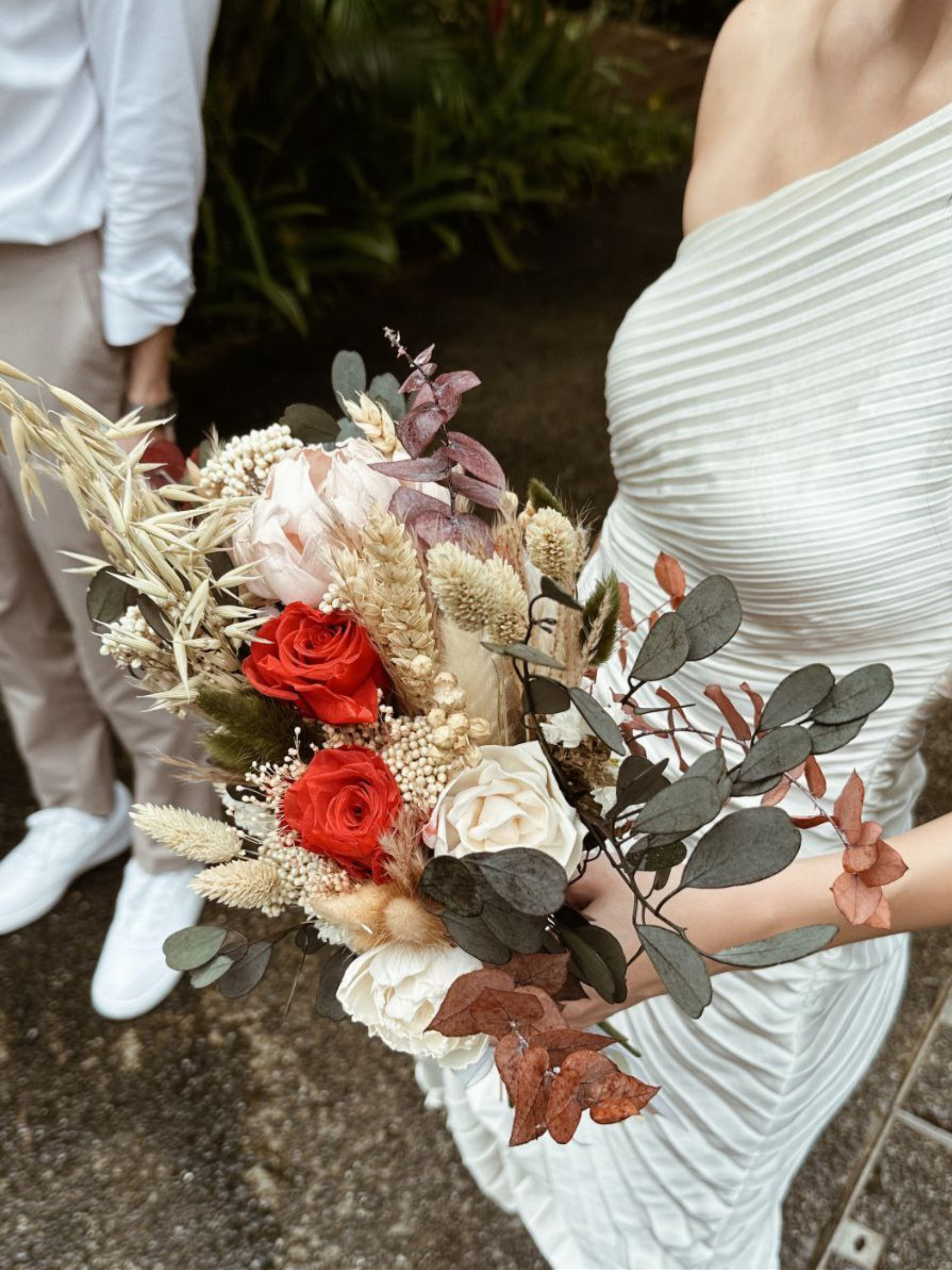 Custom Bridal Bouquet made with preserved flowers crafted by Eden's Ground.