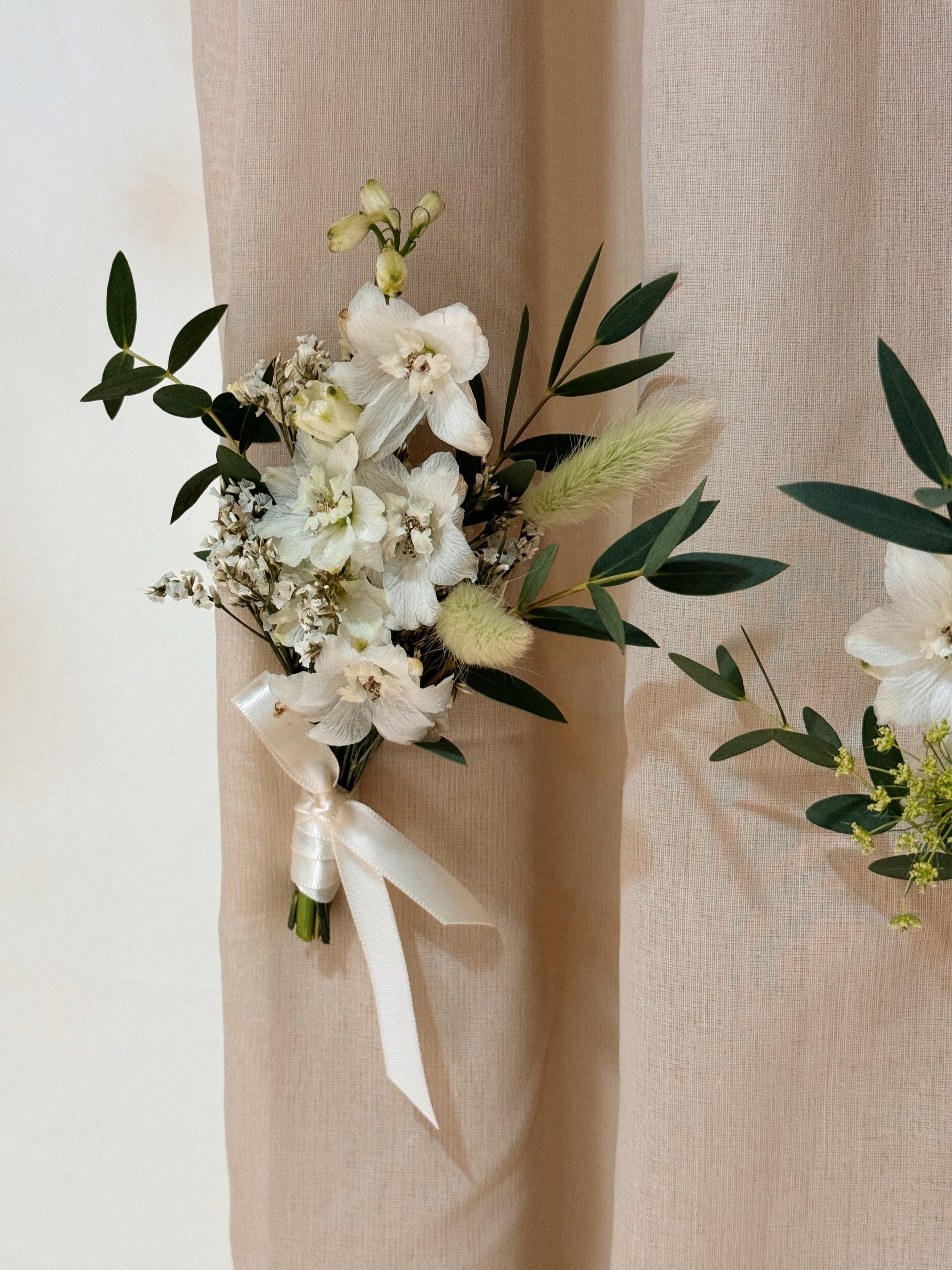 Groom's boutonnière or VIP (parents) and groomsmen flowers, customised for your wedding event, crafted by Eden's Ground.