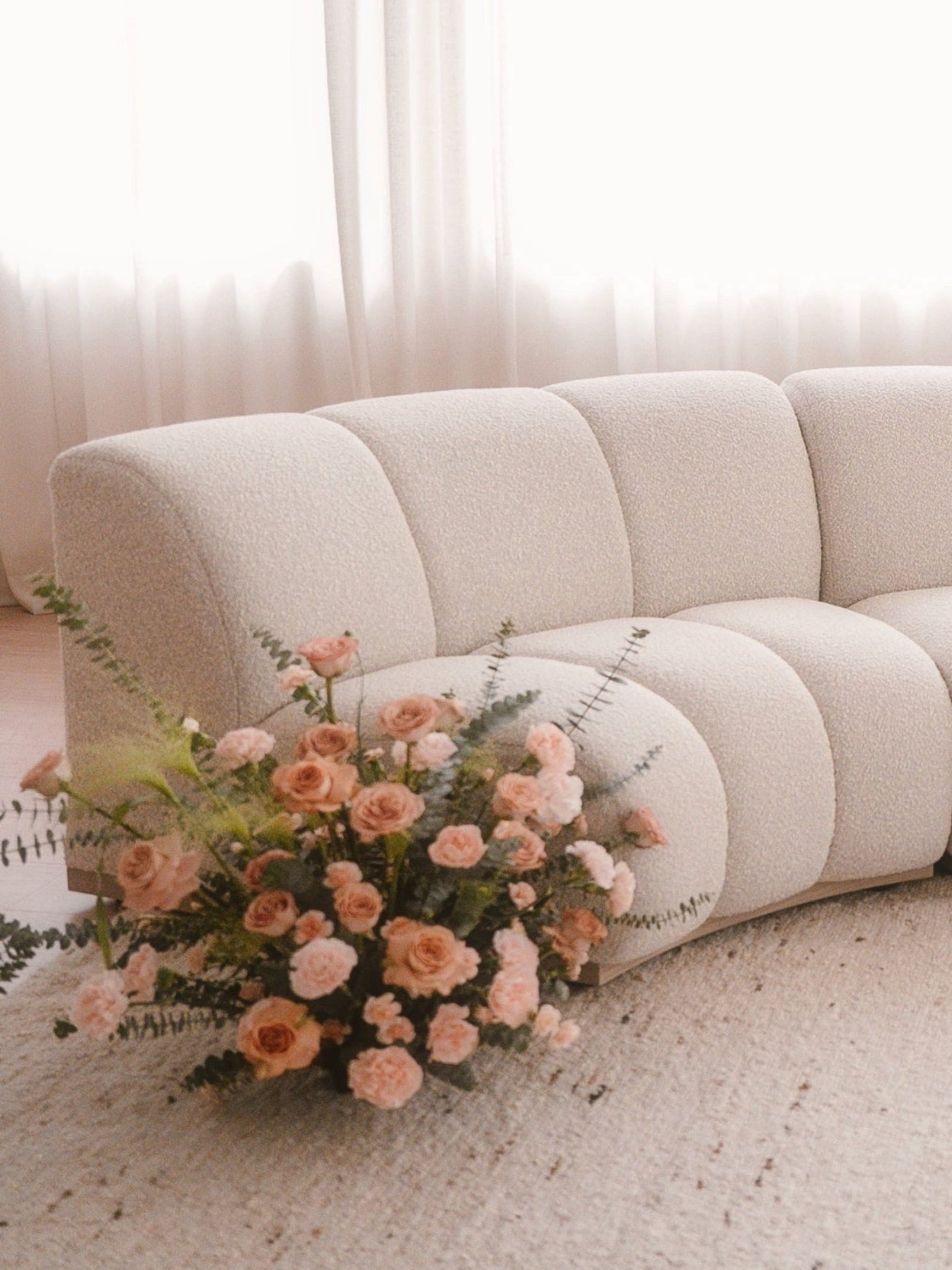 Ground floral hedges or set up on a pedestal, made thoughtfully to complement your wedding theme with carefully selected blooms — to adorn your venue as you walk down the aisle, create an Instagram-worthy photo wall and backdrop, or elegantly define spaces at your wedding. Made by Eden's Ground, a floral design boutique in Singapore.