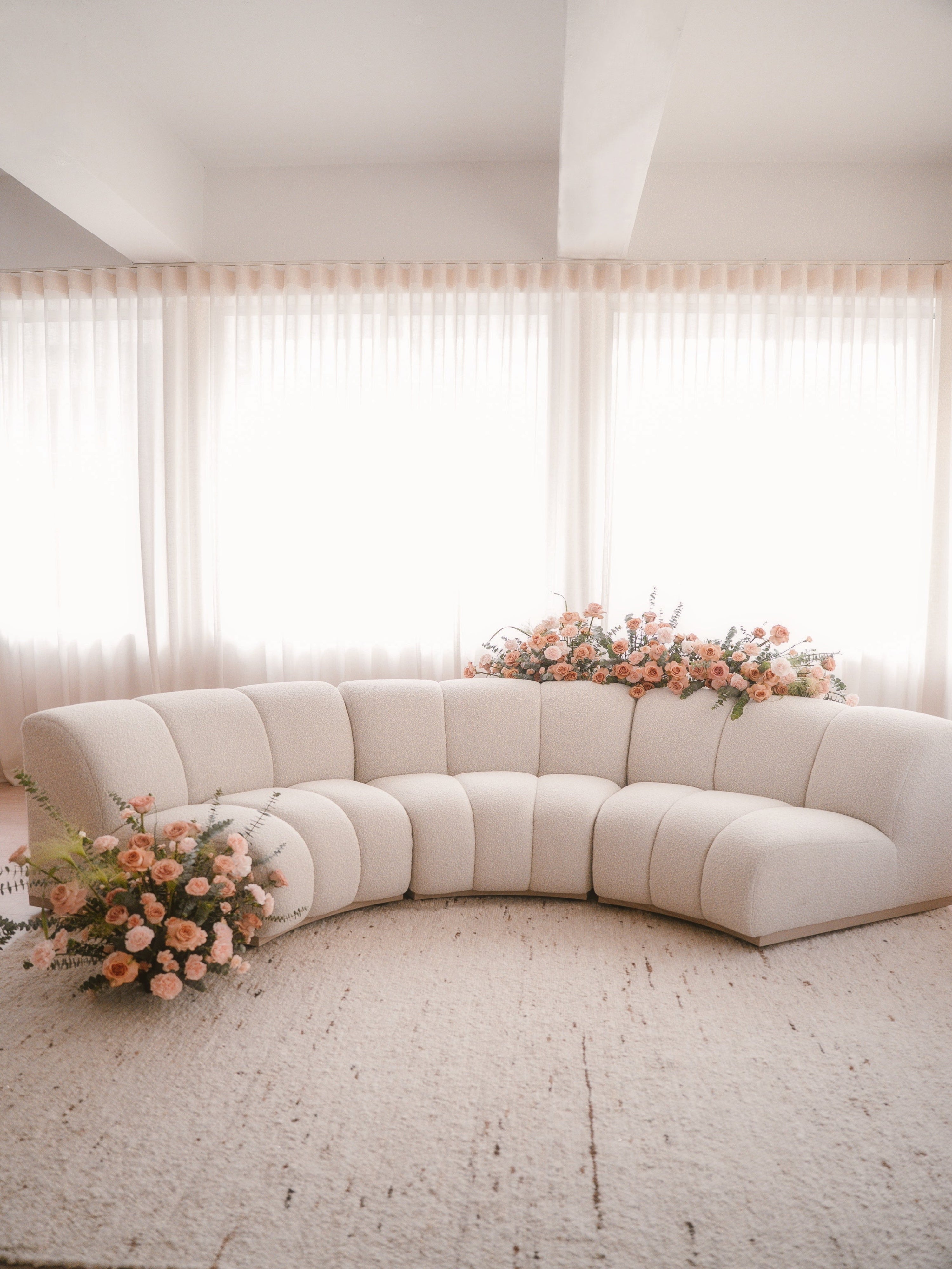 Ground floral hedges or set up on a pedestal, made thoughtfully to complement your wedding theme with carefully selected blooms — to adorn your venue as you walk down the aisle, create an Instagram-worthy photo wall and backdrop, or elegantly define spaces at your wedding. Made by Eden's Ground, a floral design boutique in Singapore.