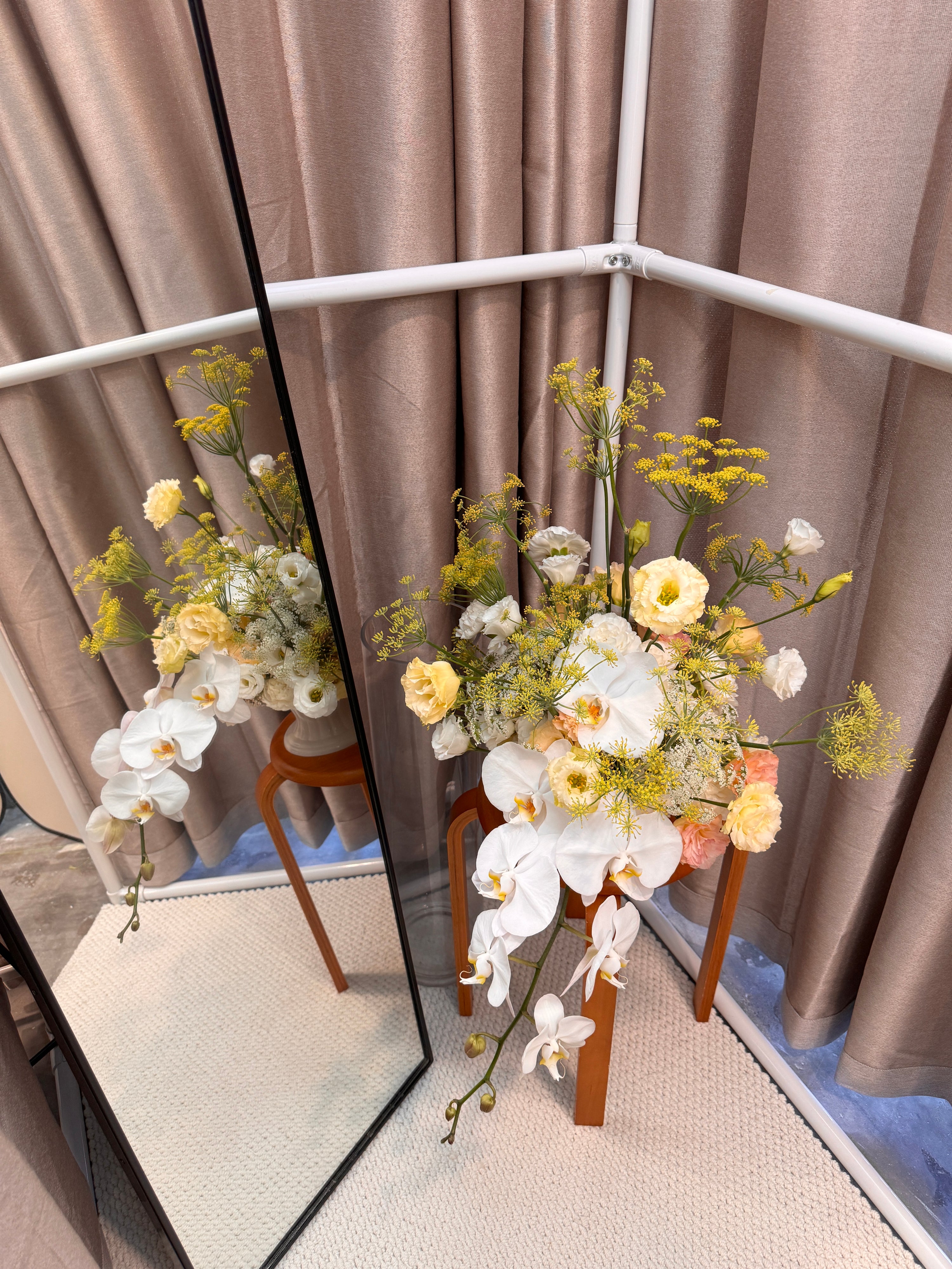 Singapore luxury and elegant B2B venue styling with bespoke floral setups for launch events, pop-ups, and corporate gatherings. Exquisite, sustainable flower décor tailored for brand activations and high-end retail experiences.