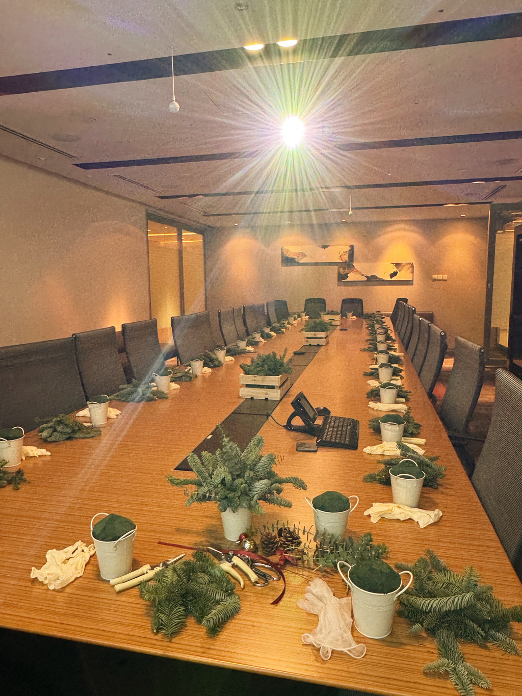 Festive Christmas team bonding workshop for client and staff appreciation, by Eden's Ground.