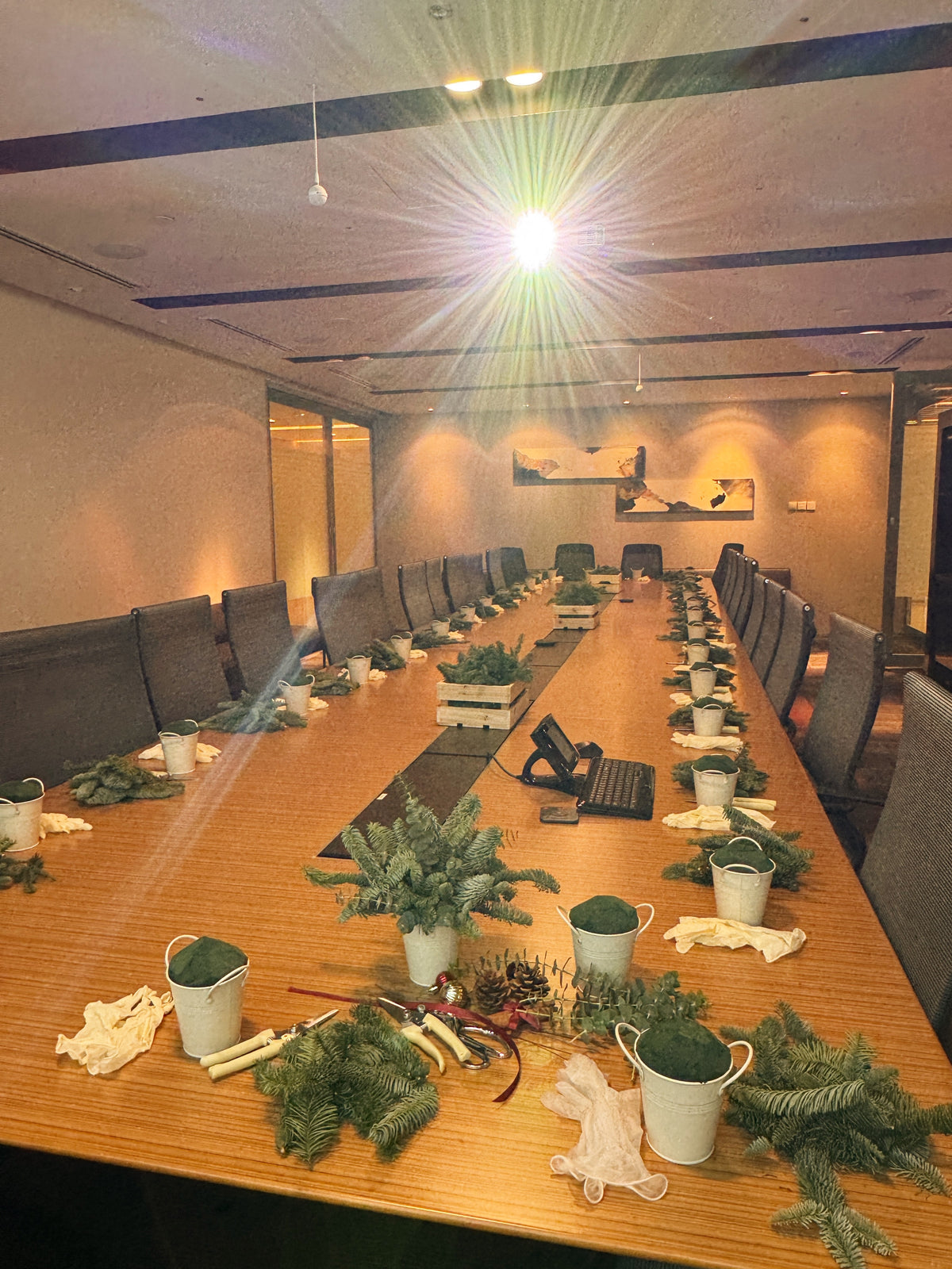 Festive Christmas team bonding workshop for client and staff appreciation, by Eden's Ground.