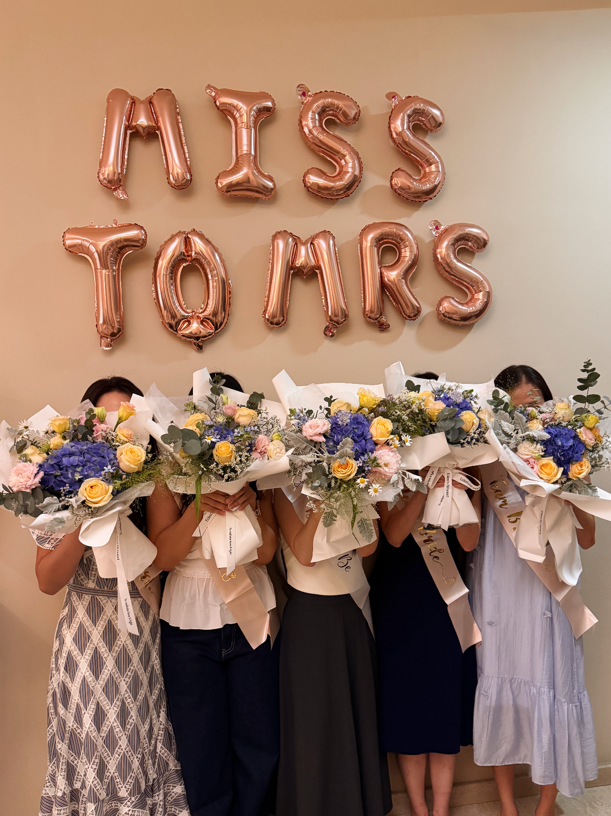 Bachelorette or Birthday Party Flower Arrangement Workshop such as bouquet making or vase arrangement, in Singapore, by Eden's Ground. 