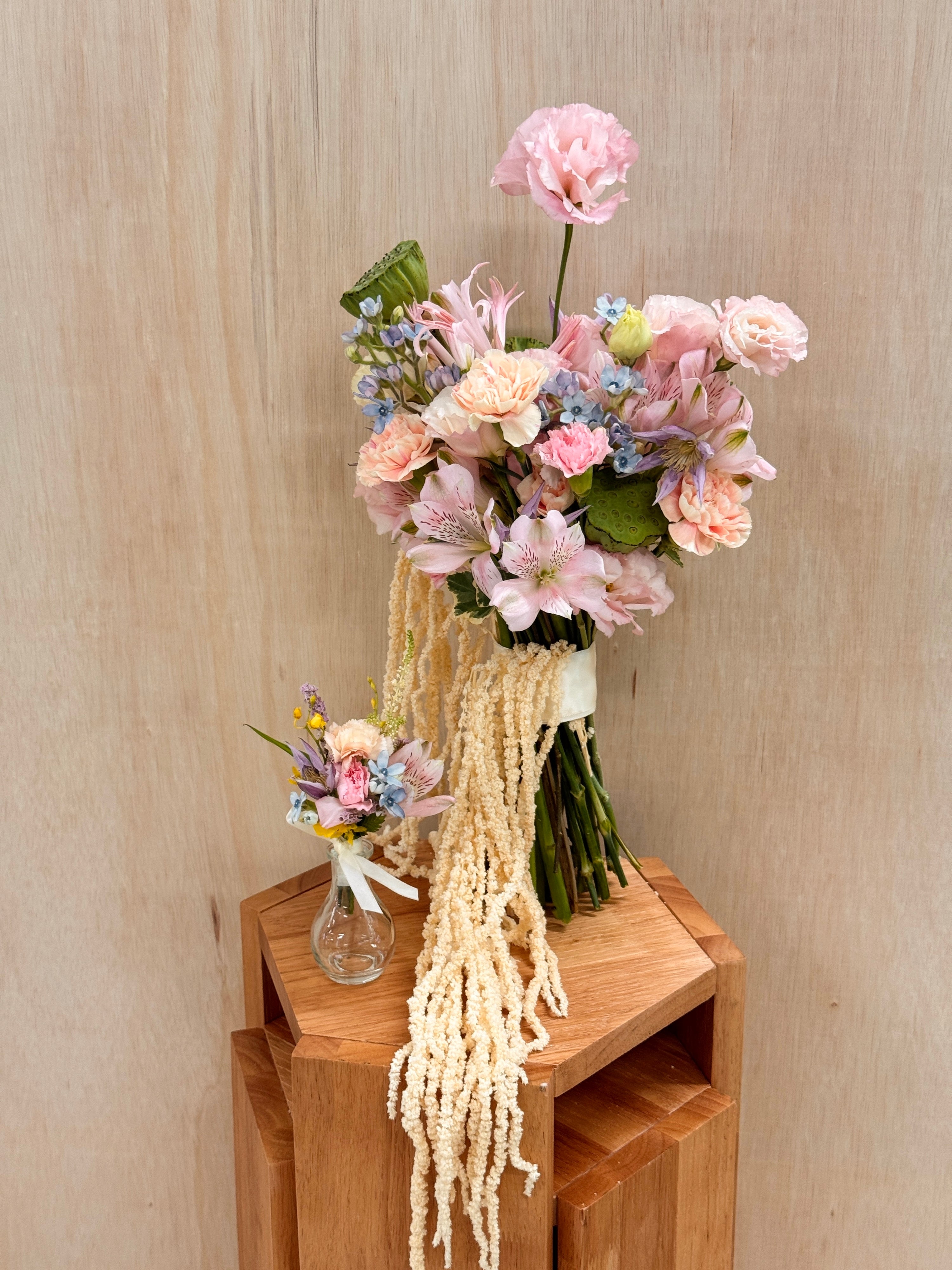 Custom pastel Bridal Bouquet inspired by claude monet, crafted by Eden's Ground.