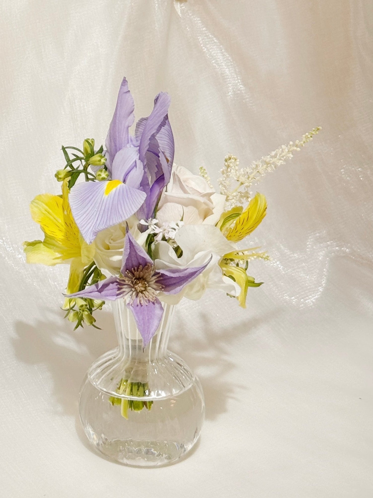 Groom's boutonnière or VIP (parents) and groomsmen flowers and corsages, customised for your wedding event, crafted by Eden's Ground.