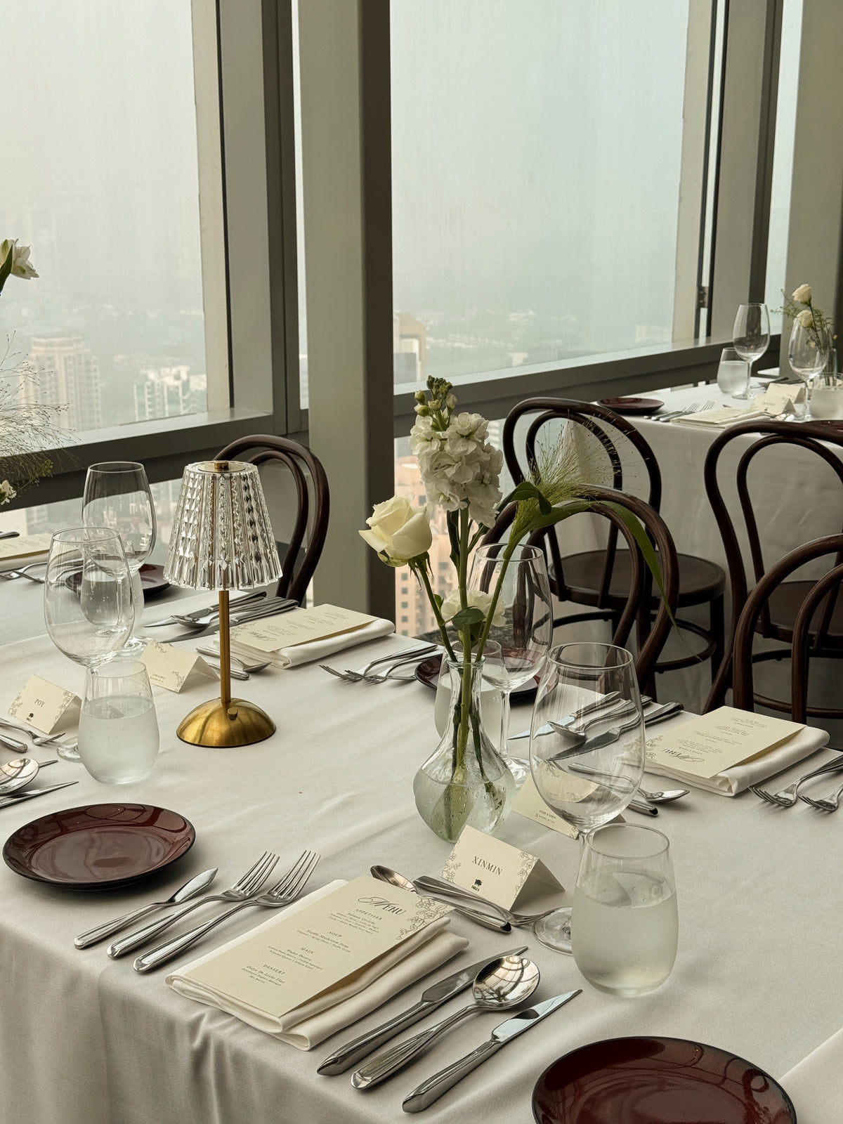 Bespoke Bud Vases Table Arrangements for wedding dinner and wedding luncheon, made thoughtfully to complement your wedding theme. Made by Eden's Ground, a floral design boutique in Singapore.