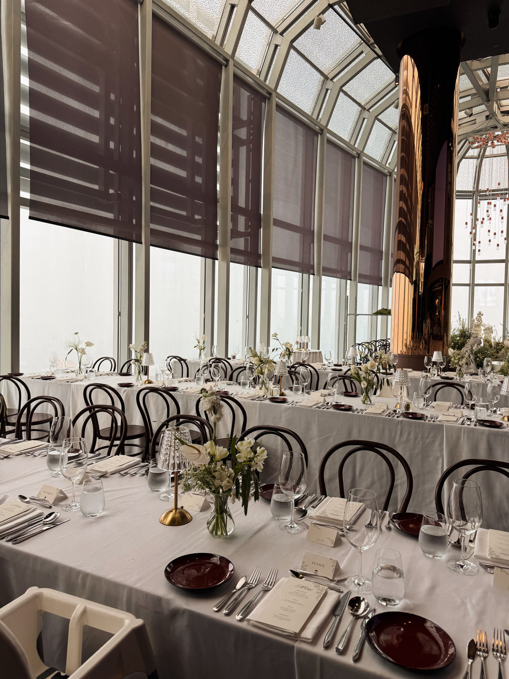 Bespoke Bud Vases Table Arrangements for wedding dinner and wedding luncheon, made thoughtfully to complement your wedding theme. Made by Eden's Ground, a floral design boutique in Singapore.