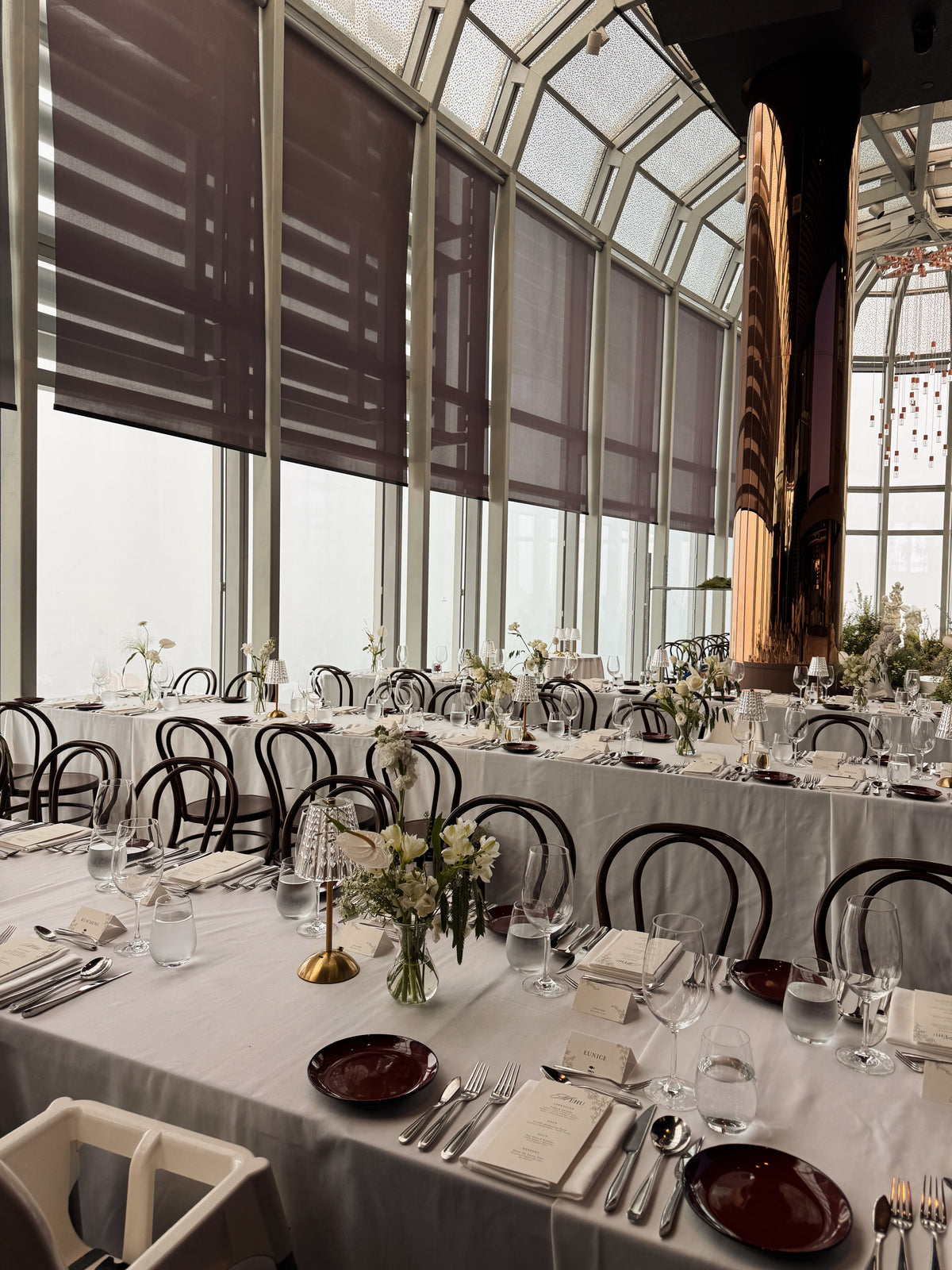 Bespoke Bud Vases Table Arrangements for wedding dinner and wedding luncheon, made thoughtfully to complement your wedding theme. Made by Eden's Ground, a floral design boutique in Singapore.