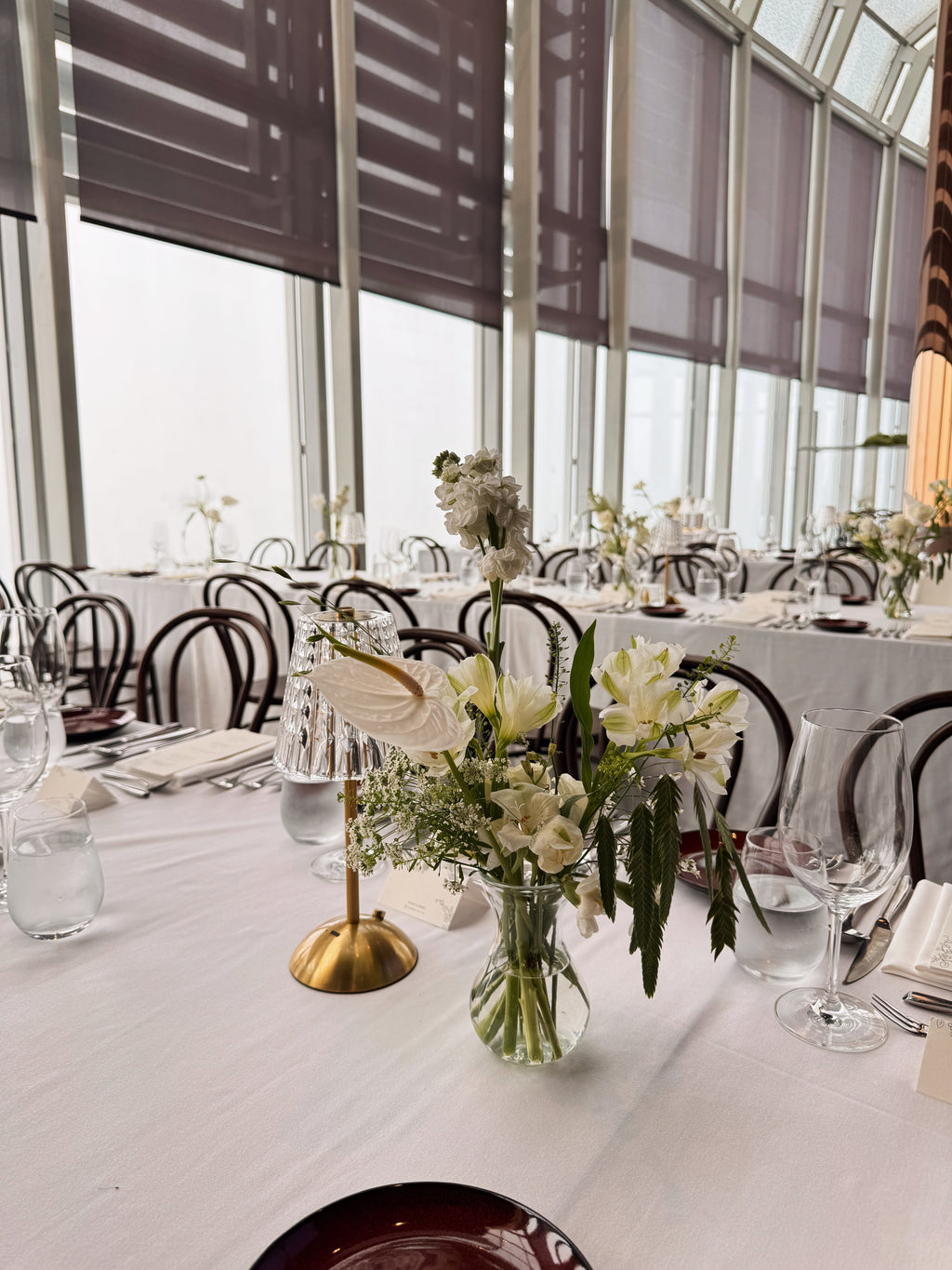 Bespoke Bud Vases Table Arrangements for wedding dinner and wedding luncheon, made thoughtfully to complement your wedding theme. Made by Eden's Ground, a floral design boutique in Singapore.