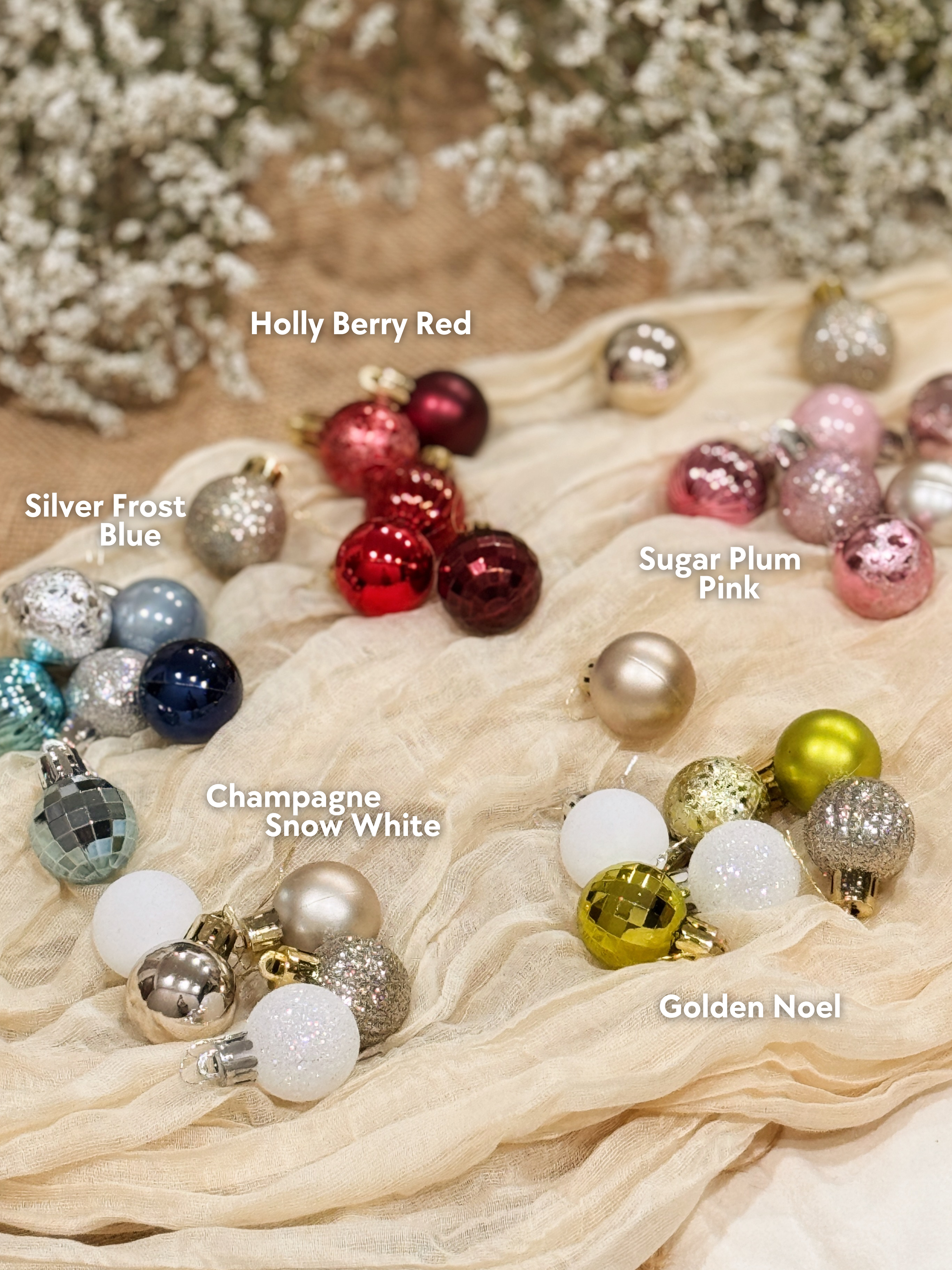 Assorted Christmas ornaments to decorate your Chrtistmas Tree and Wreaths!