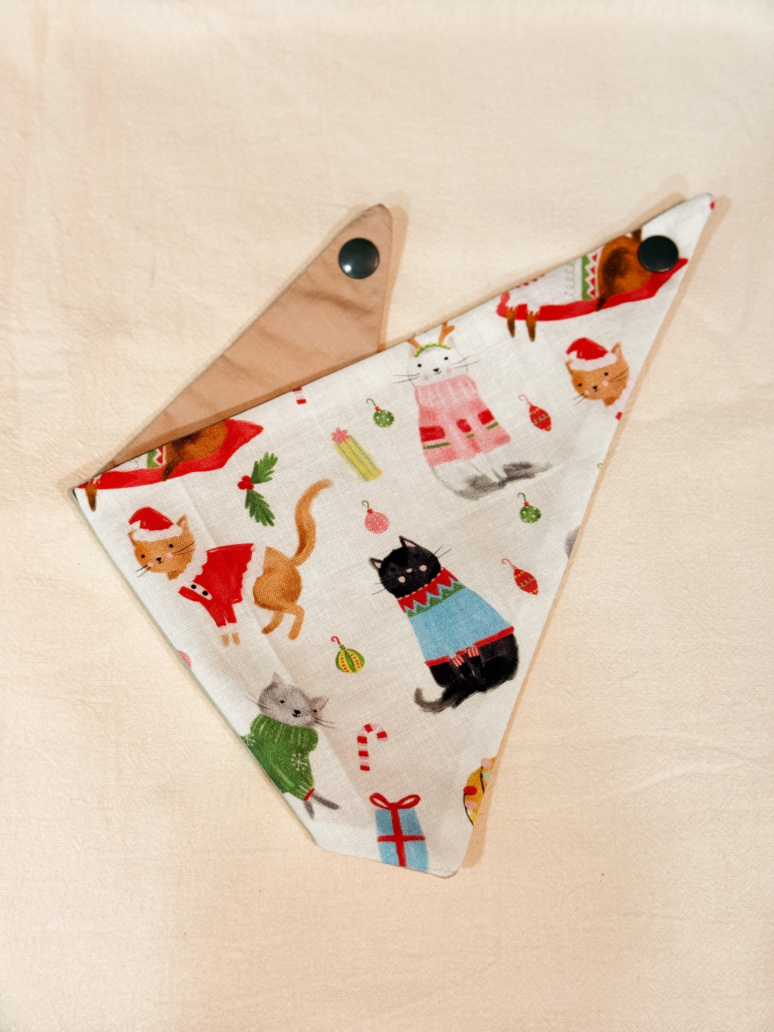 Handmade in Singapore, cats and dogs pet bandana for Christmas, by Glisten Couture.