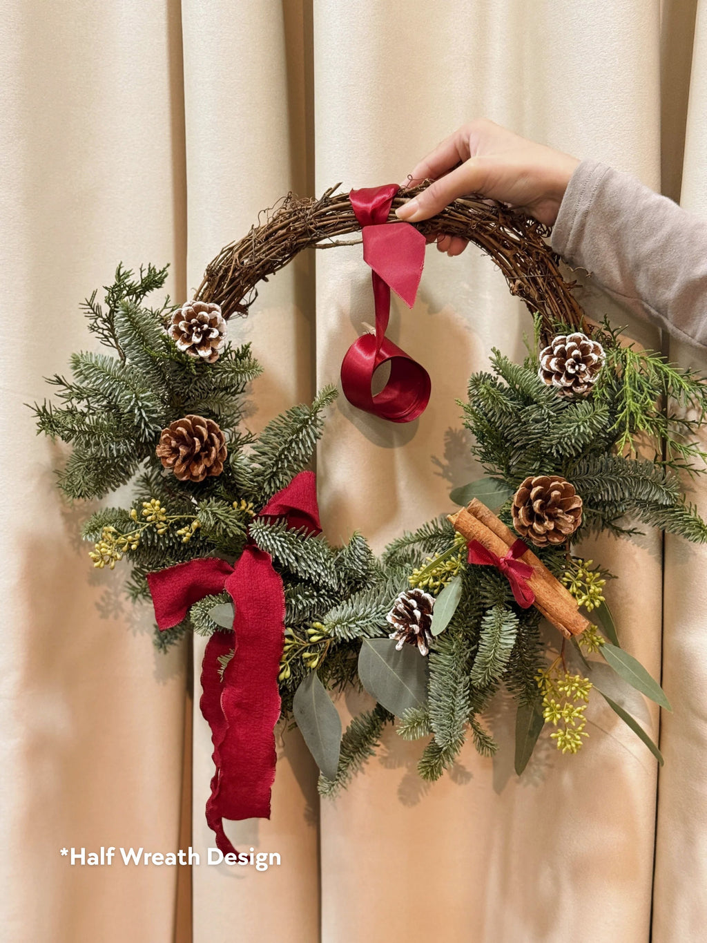 Christmas Wreath Workshop in Singapore. Create your own festive wreath using a variety of fresh firs, foliage and natural textures. Held at our cosy floral studio in Tai Seng, it's the perfect hands-on holiday experience to get into the Christmas spirit.