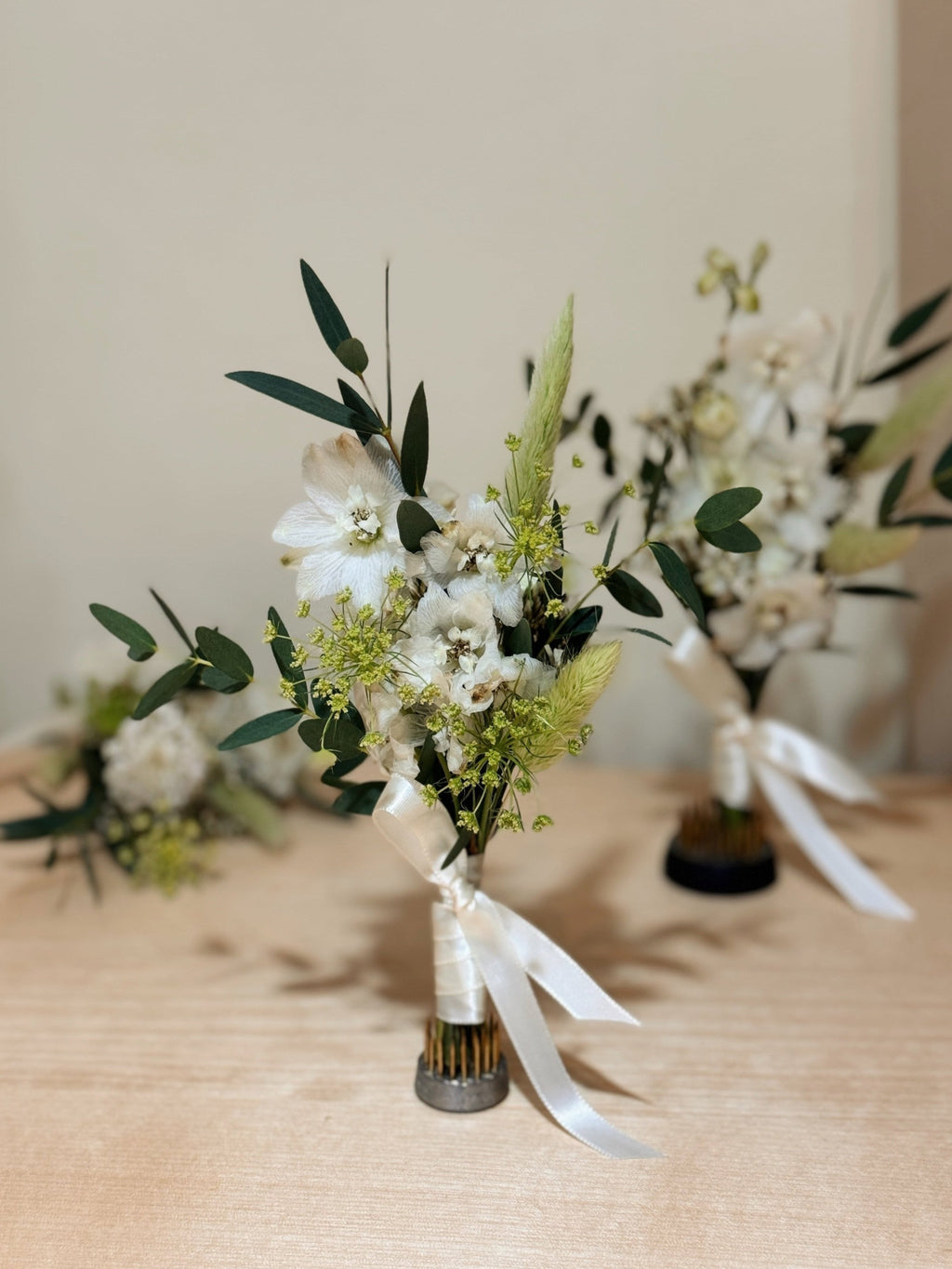 Groom's boutonnière or VIP (parents) and groomsmen flowers, customised for your wedding event, crafted by Eden's Ground.
