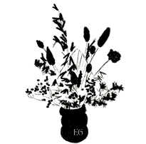 Black and white illustration of a flowers by Eden's Ground