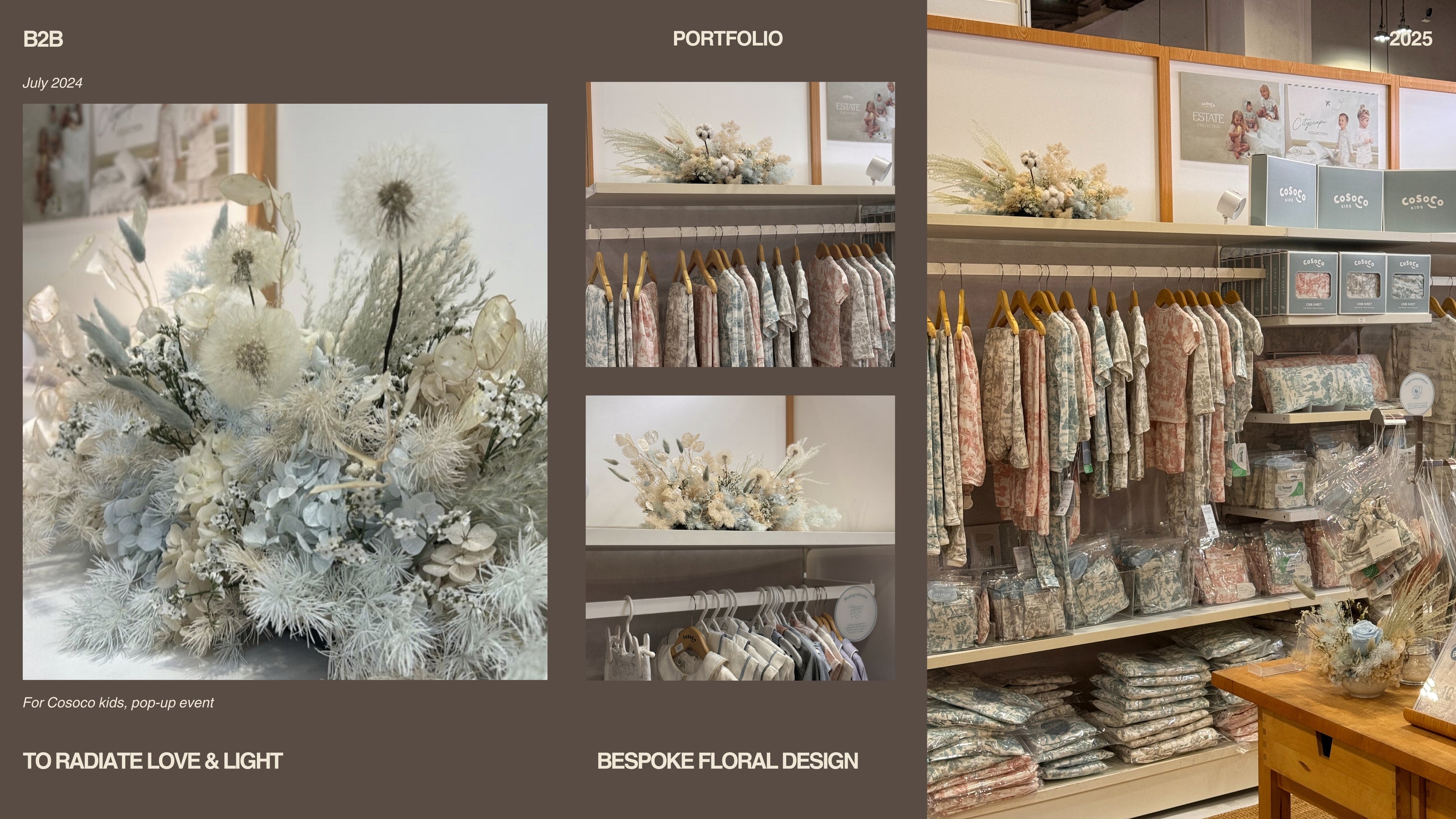 baby fashion soft colours flower florl styling and set up for mother care mbs pop up event expo fair sales store decoration decor to brighten and lift up mood for shoppers interesting feature everlasting flowers