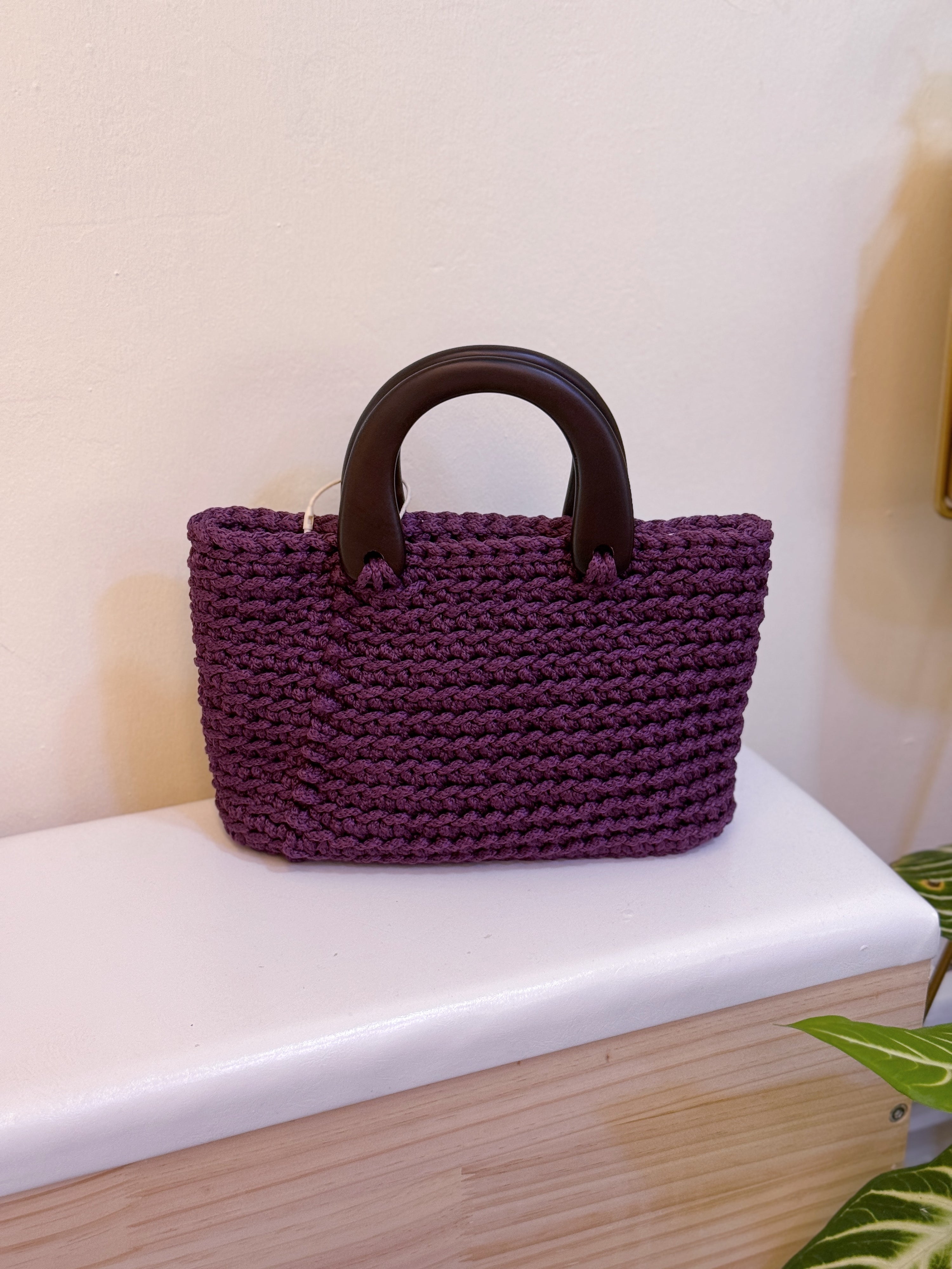 Crochet Classic Small Tote in Purple