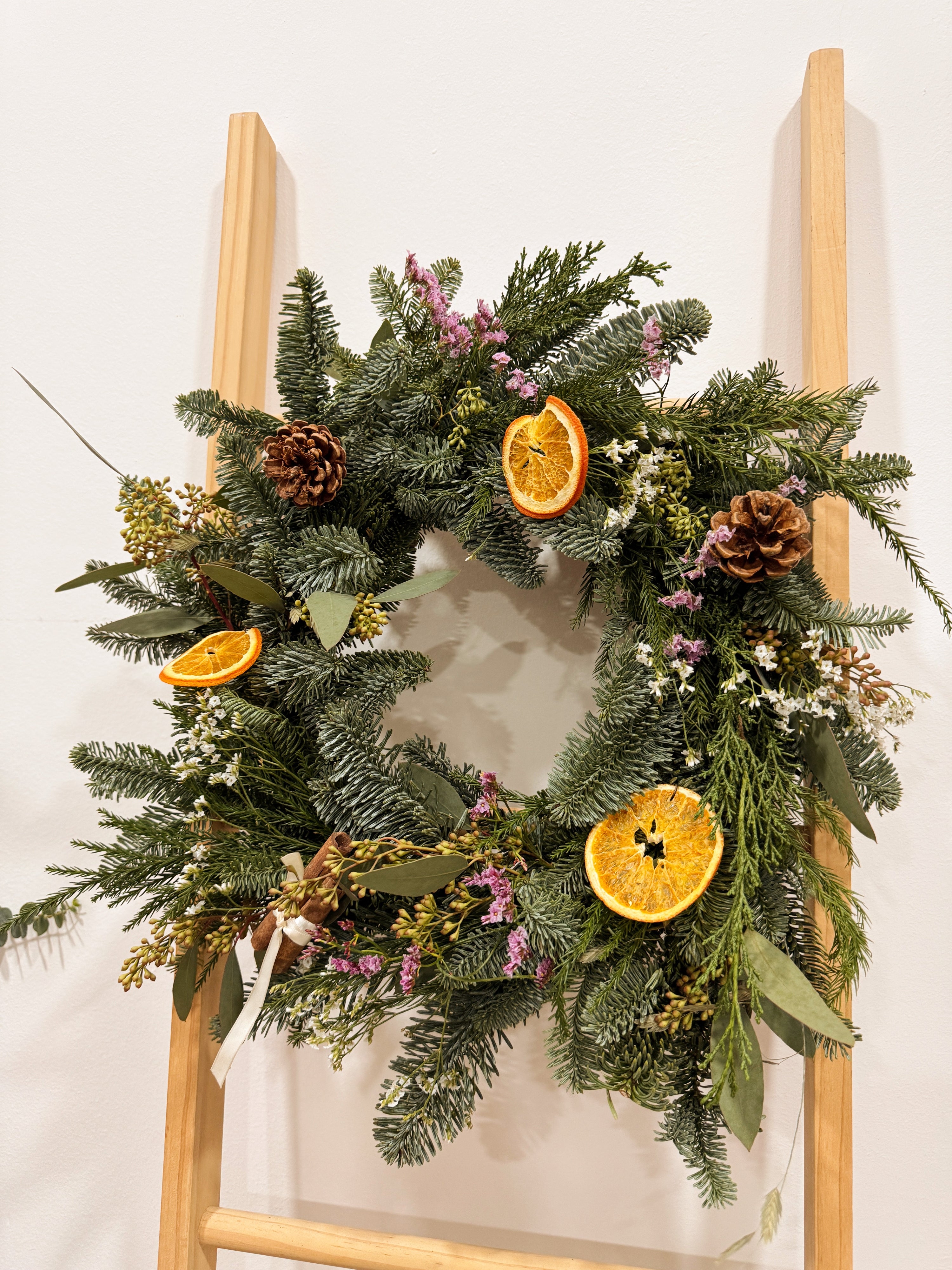 Christmas Wreath Workshop in Singapore. Create your own festive wreath using a variety of fresh firs, foliage and natural textures. Held at our cosy floral studio in Joo Chiat, it's the perfect hands-on holiday experience to get into the Christmas spirit.