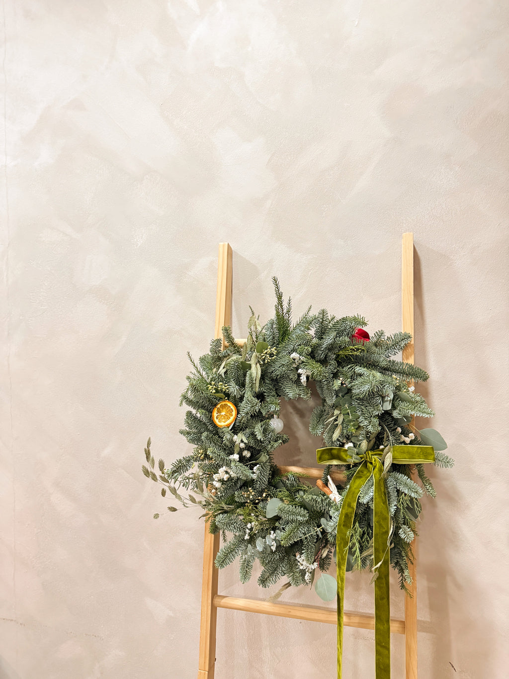 Christmas Wreath Workshop in Singapore. Create your own festive wreath using a variety of fresh firs, foliage and natural textures. Held at our cosy floral studio in Joo Chiat, it's the perfect hands-on holiday experience to get into the Christmas spirit.