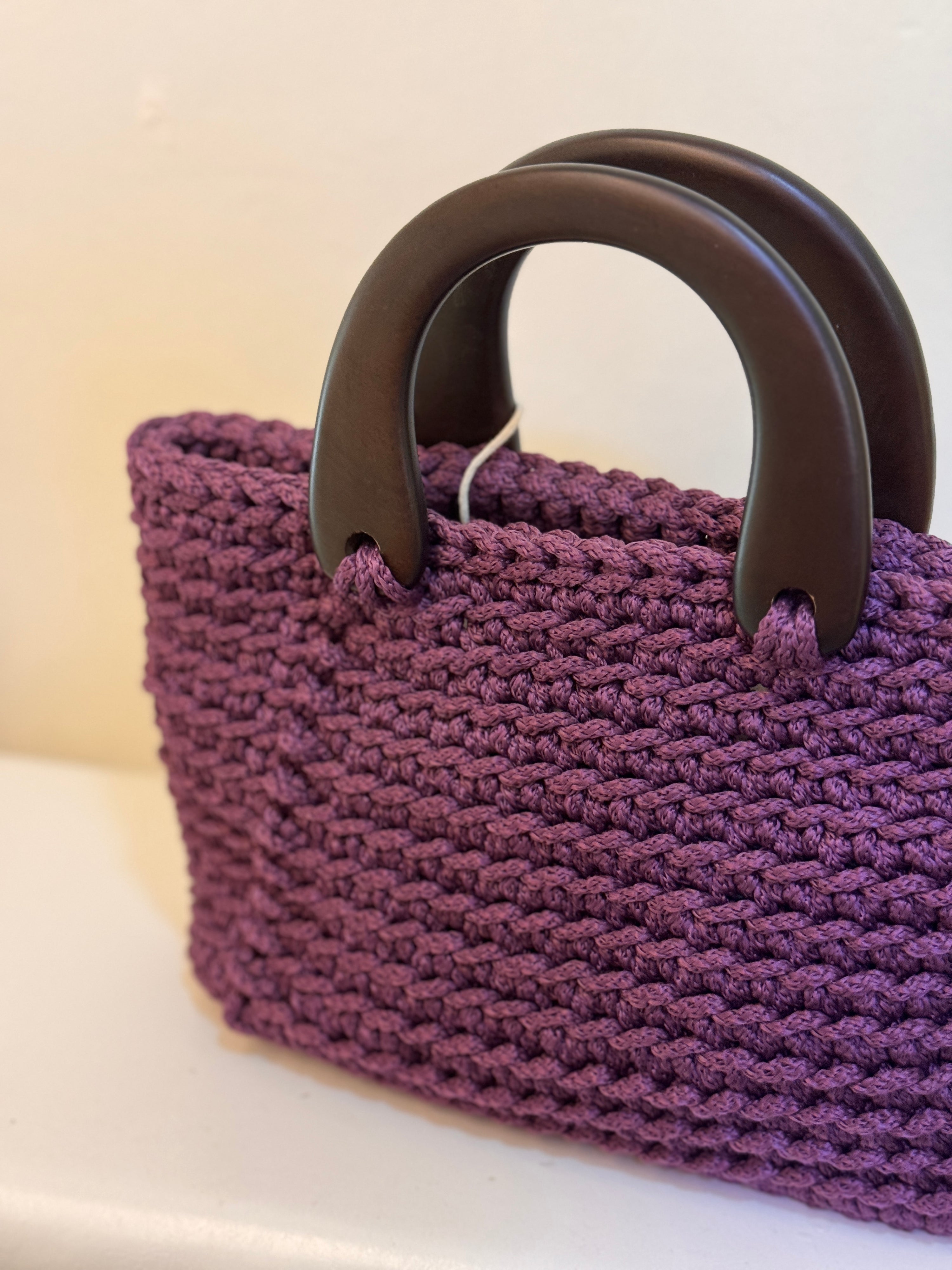 Crochet Classic Small Tote in Purple