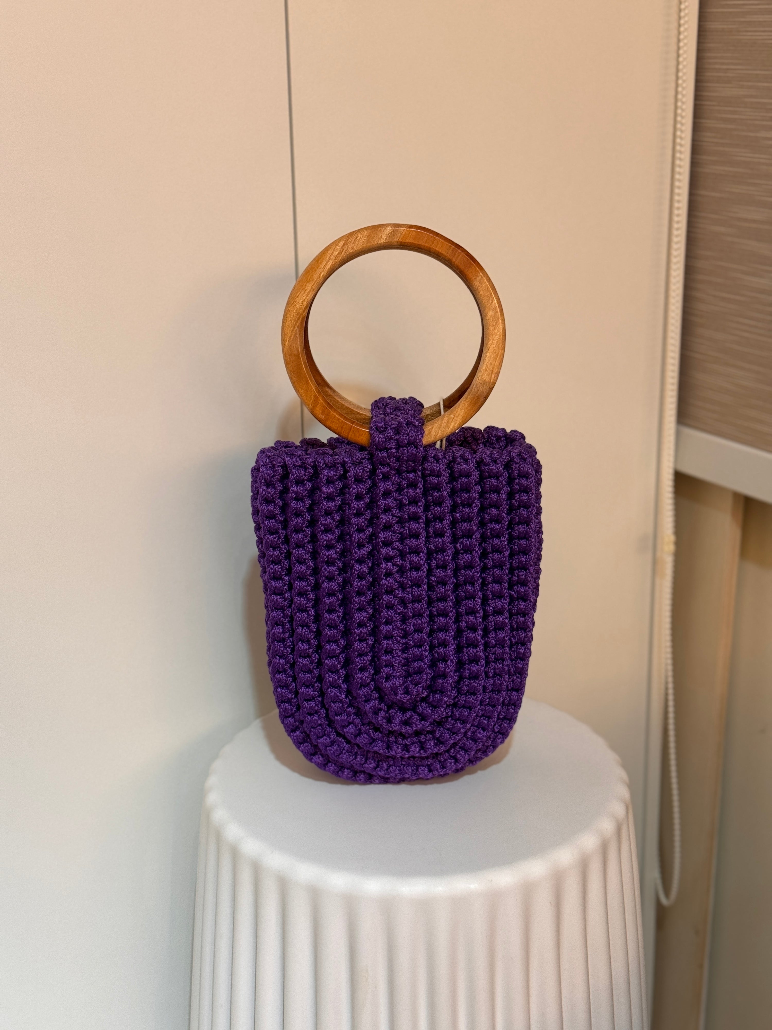 Crochet U Tote in Grape