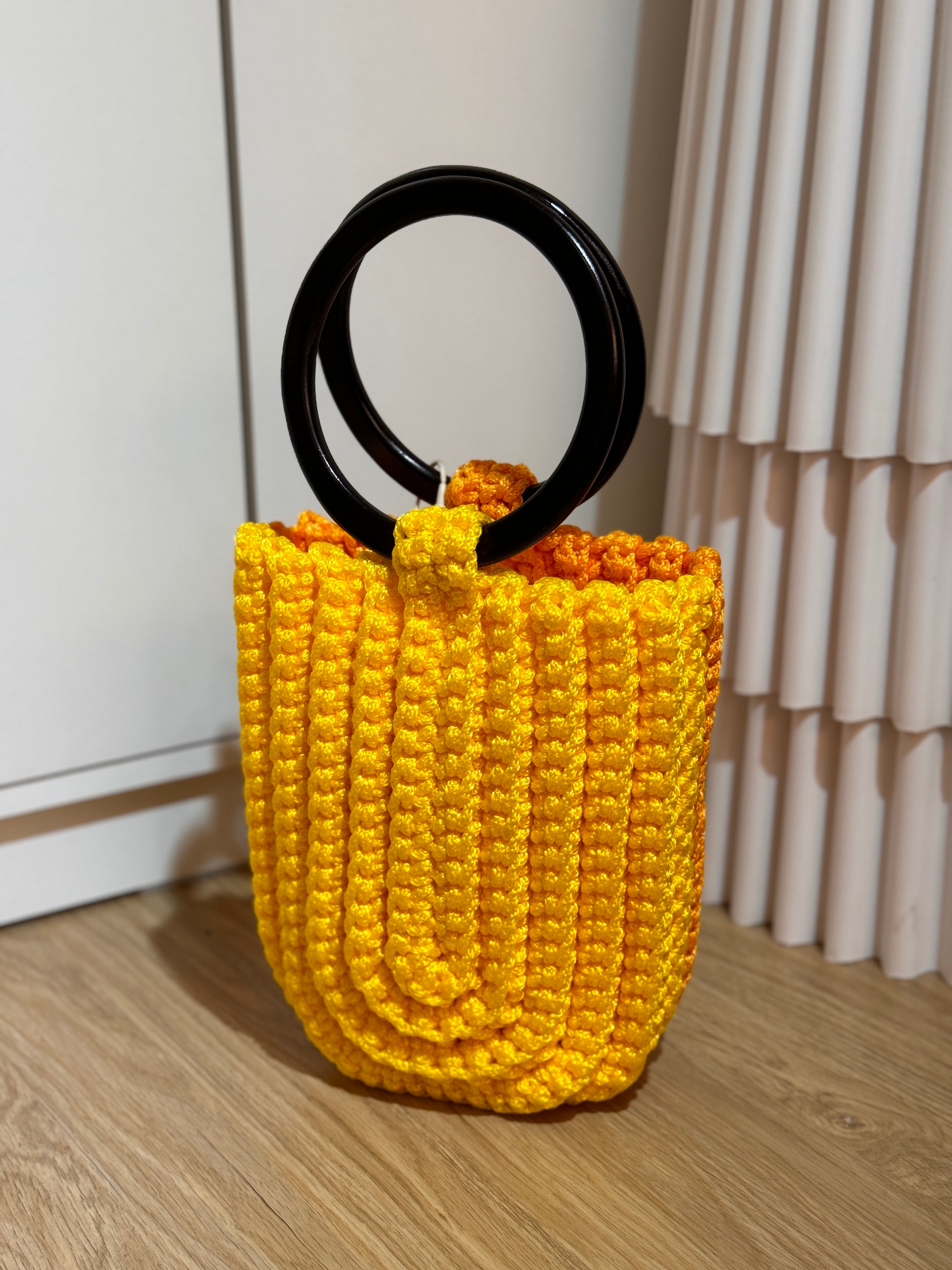 Crochet U Tote in Lemon Orange