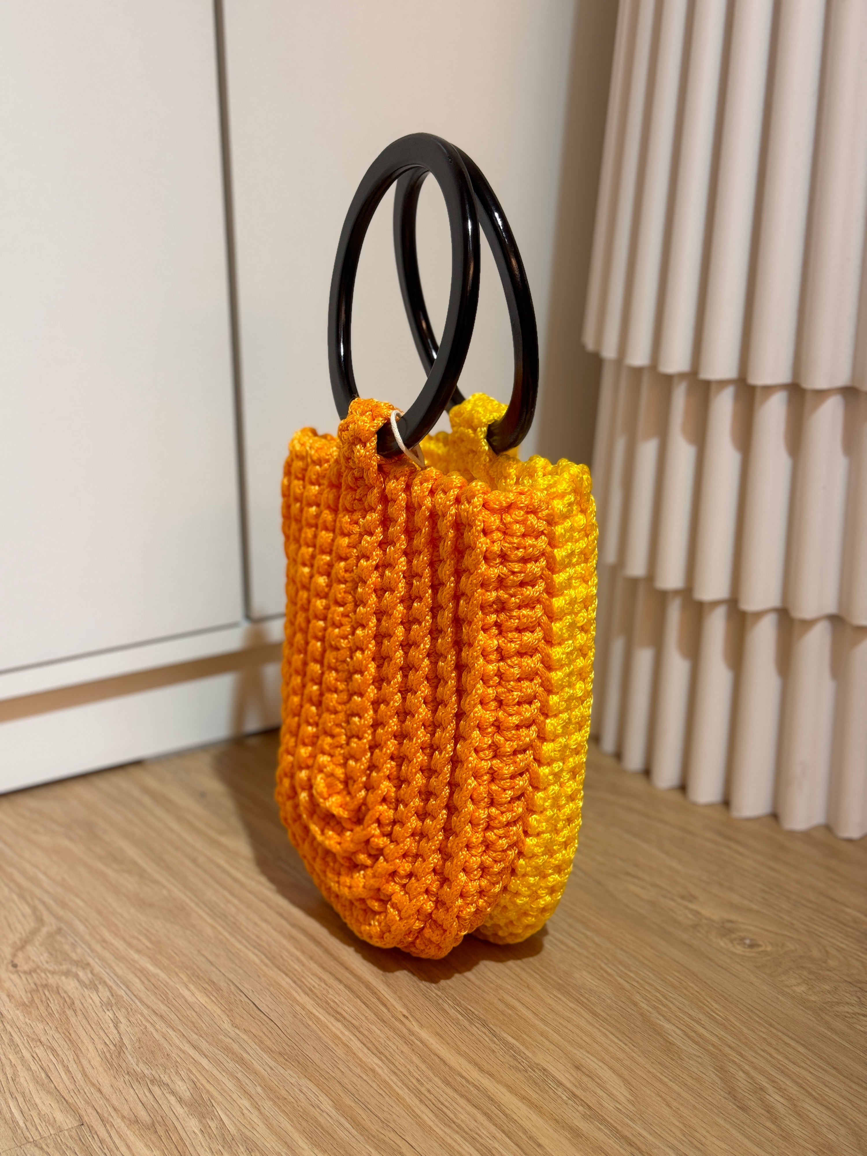 Crochet U Tote in Lemon Orange