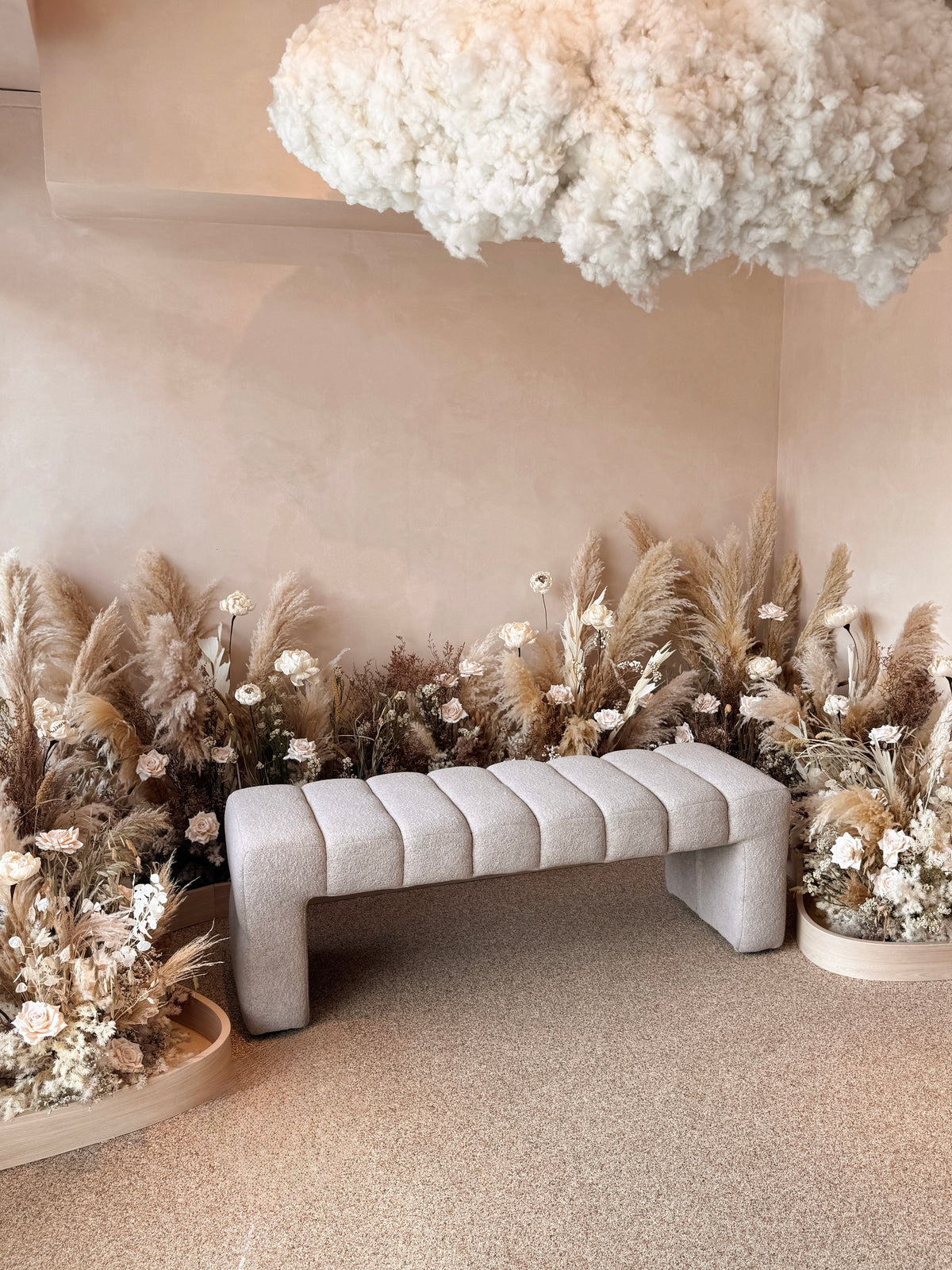 Luxurious and elegant B2B showroom office venue styling with bespoke floral setups for office and events, retail pop-ups, and corporate gatherings. Flower décor tailored for brand activations and high-end retail experiences by Eden's Ground, floral design studio in Singapore.