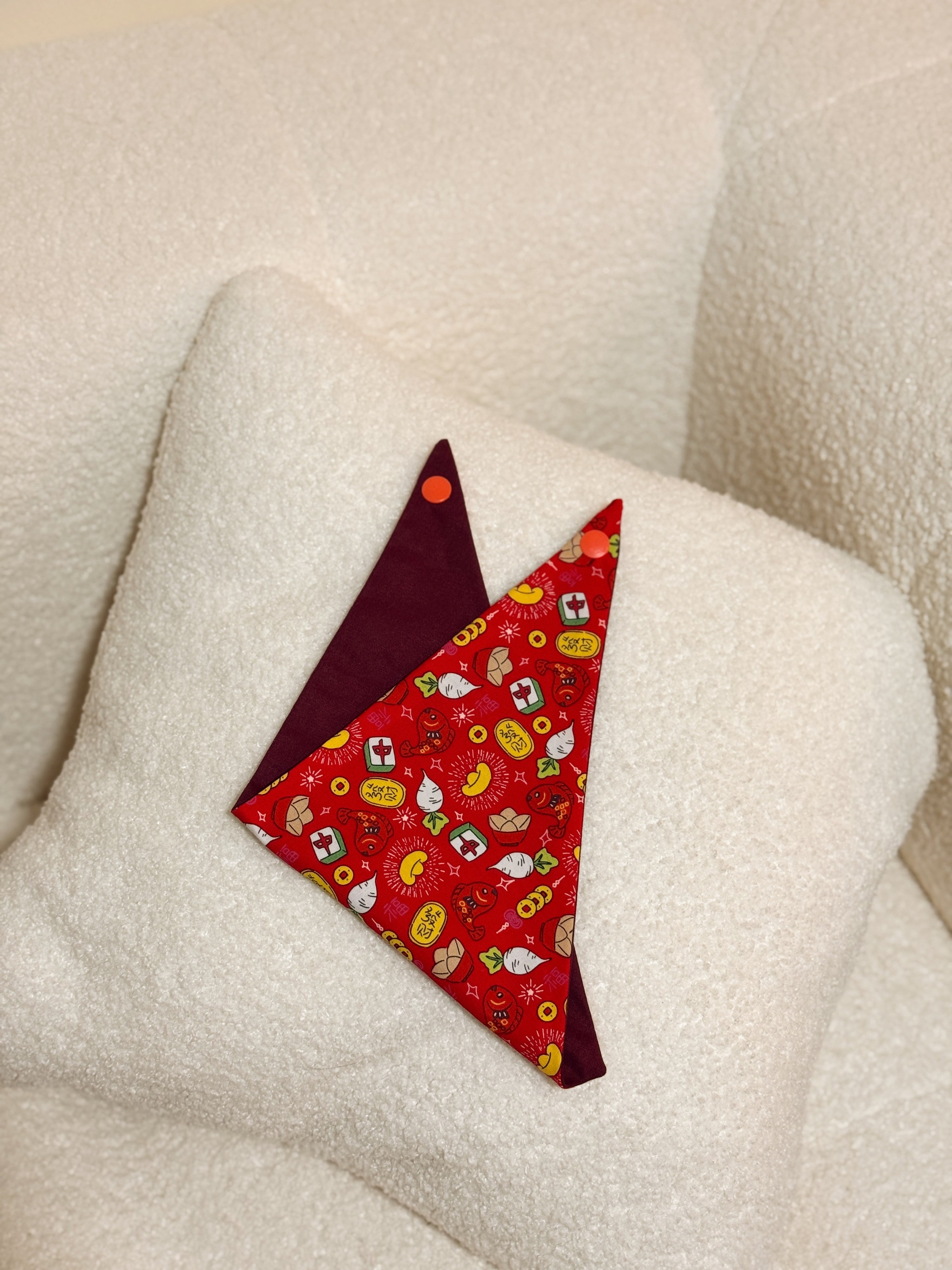 Handmade in Singapore, cats and dogs pet bandana for CNY and VDAY, by Glisten Couture.