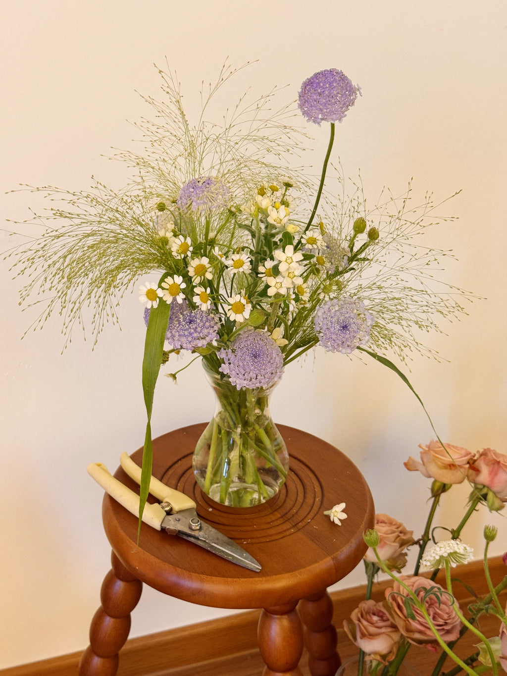 Clear glass vase, suitable for flower vase arrangements. Available at Eden's Ground, a floral design boutique.