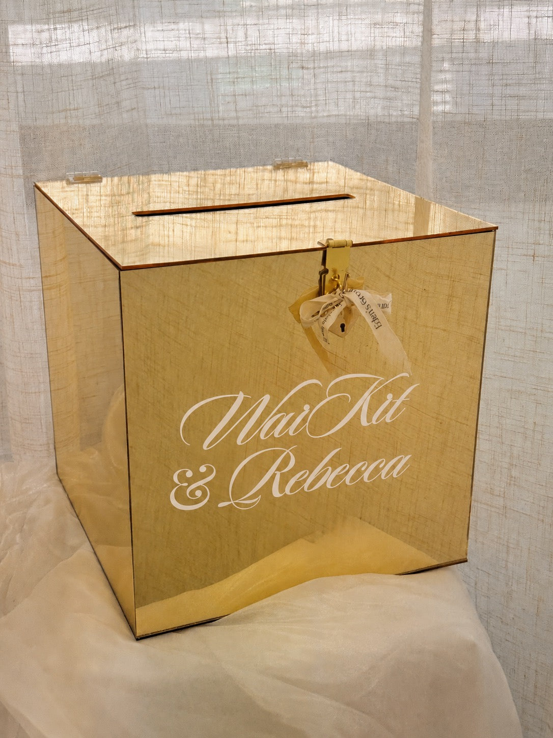 Custom Gold Wedding Ang Bao Box or Blessing Box rental by Eden's Ground.