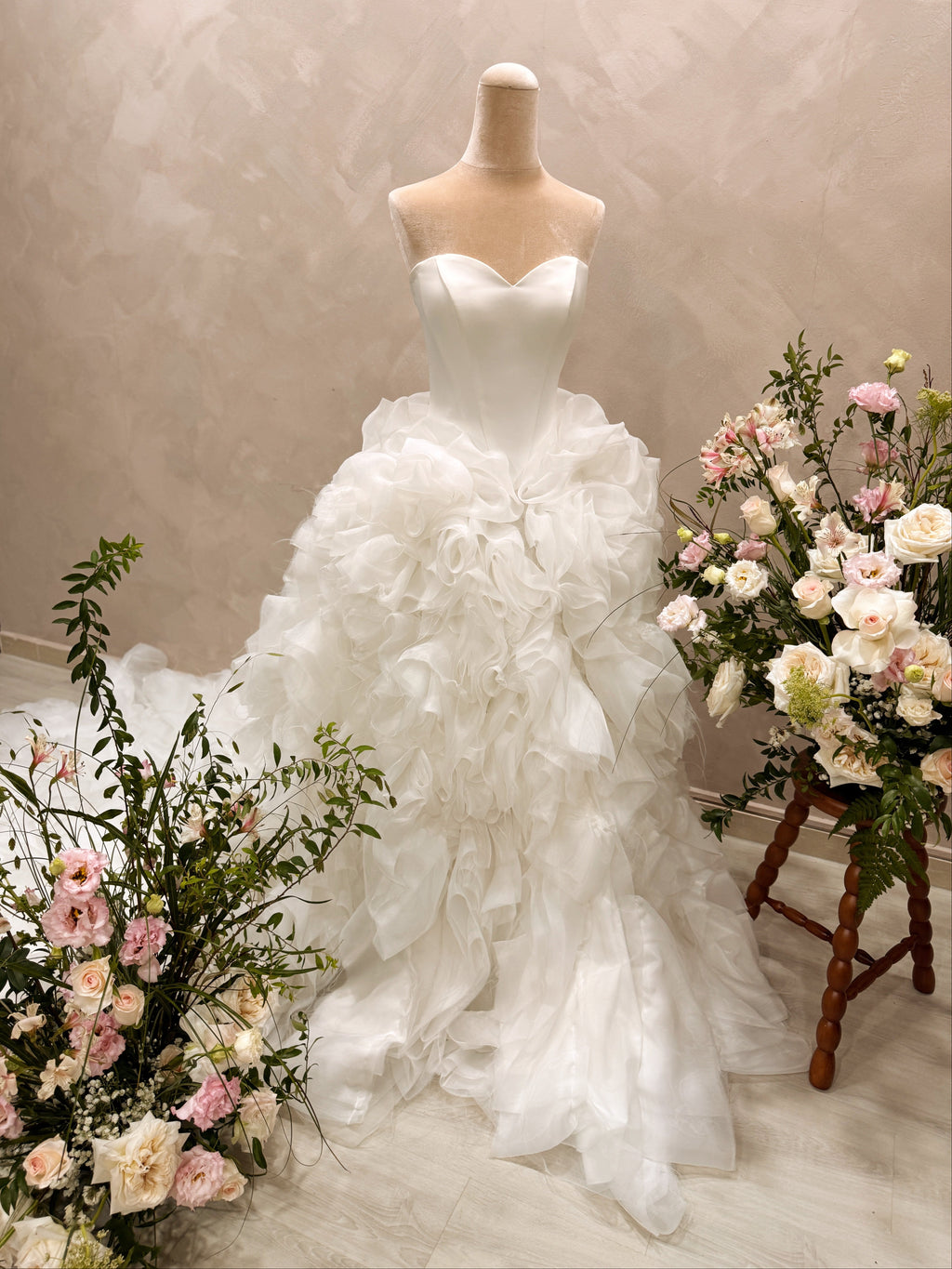 Wedding gown rental and Bridal Bouquet package for couples getting married in Singapore by Eden's Ground and Glisten Couture.