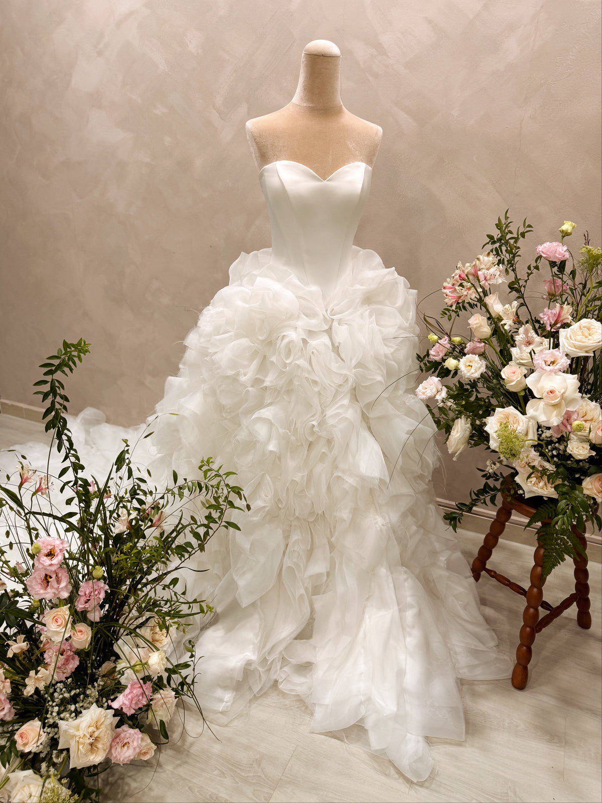 Wedding gown rental and Bridal Bouquet package for couples getting married in Singapore by Eden's Ground and Glisten Couture.
