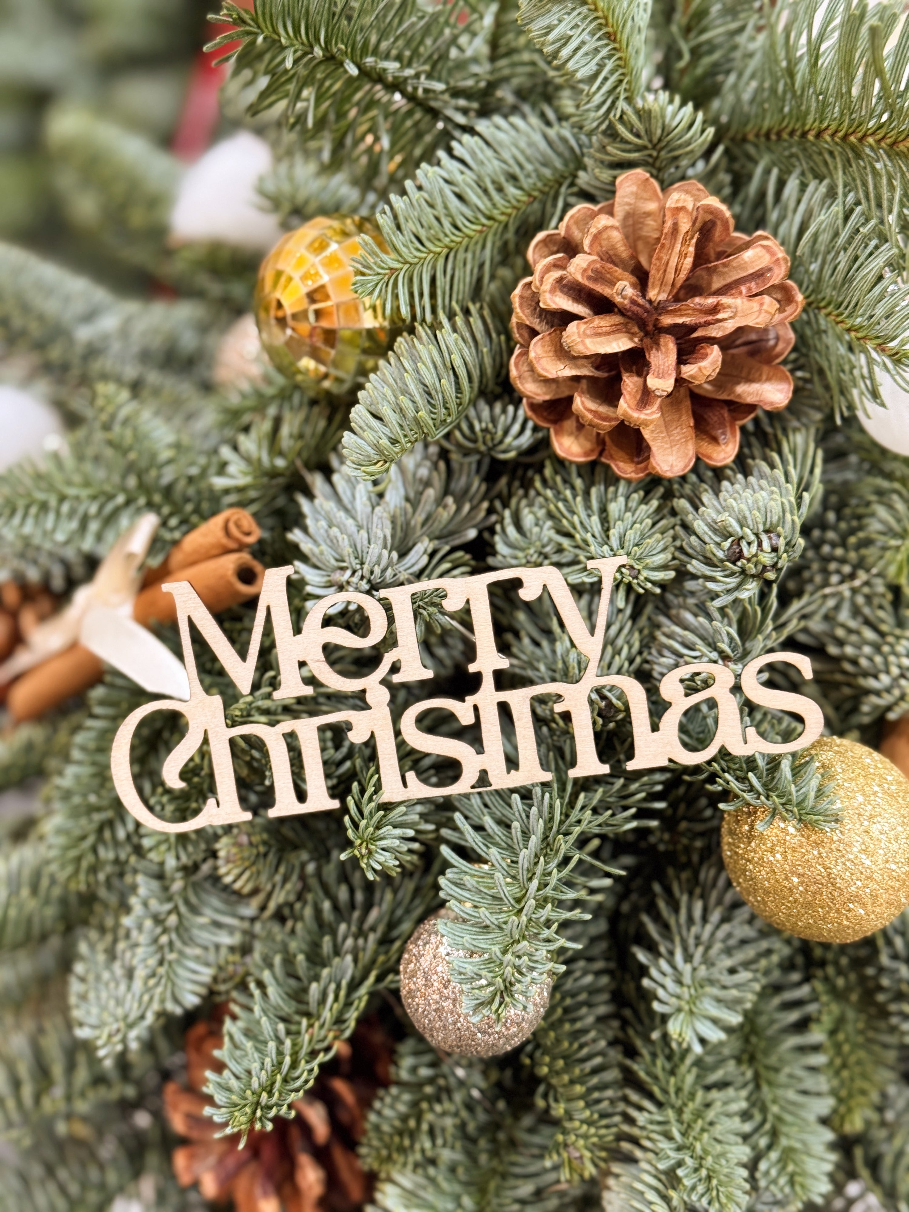 Wooden Merry Christmas Sign, customisable and sustainable option, crafted in Singapore by Eden's Ground.