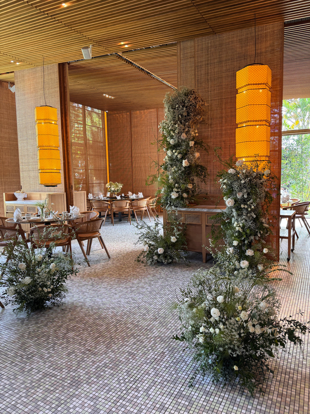 Ground floral hedges or set up on a pedestal, made thoughtfully to complement your wedding theme with carefully selected blooms — to adorn your venue as you walk down the aisle, create an Instagram-worthy photo wall and backdrop, or elegantly define spaces at your wedding. Made by Eden's Ground, a floral design boutique in Singapore.