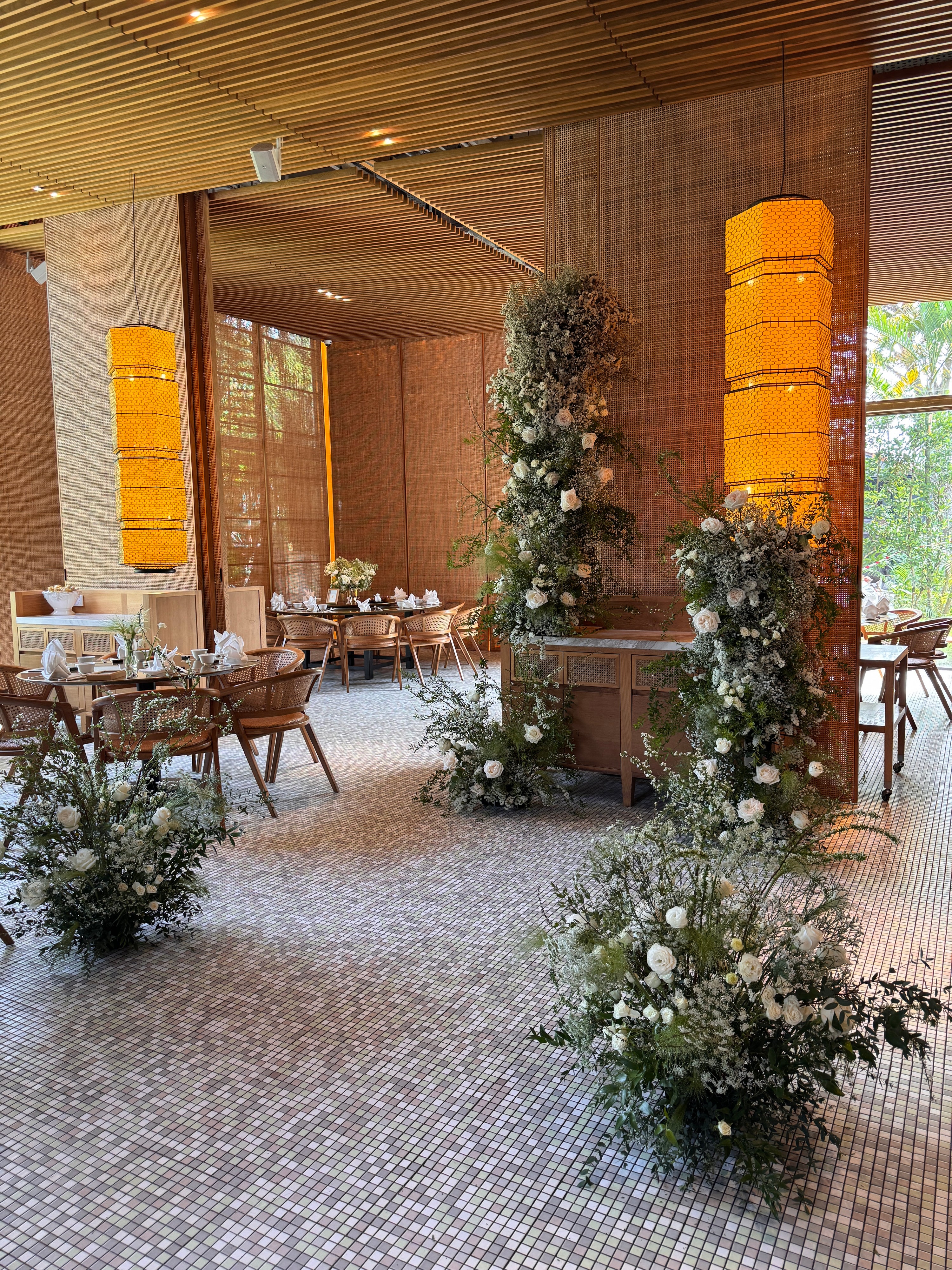 Ground floral hedges or set up on a pedestal, made thoughtfully to complement your wedding theme with carefully selected blooms — to adorn your venue as you walk down the aisle, create an Instagram-worthy photo wall and backdrop, or elegantly define spaces at your wedding. Made by Eden's Ground, a floral design boutique in Singapore.