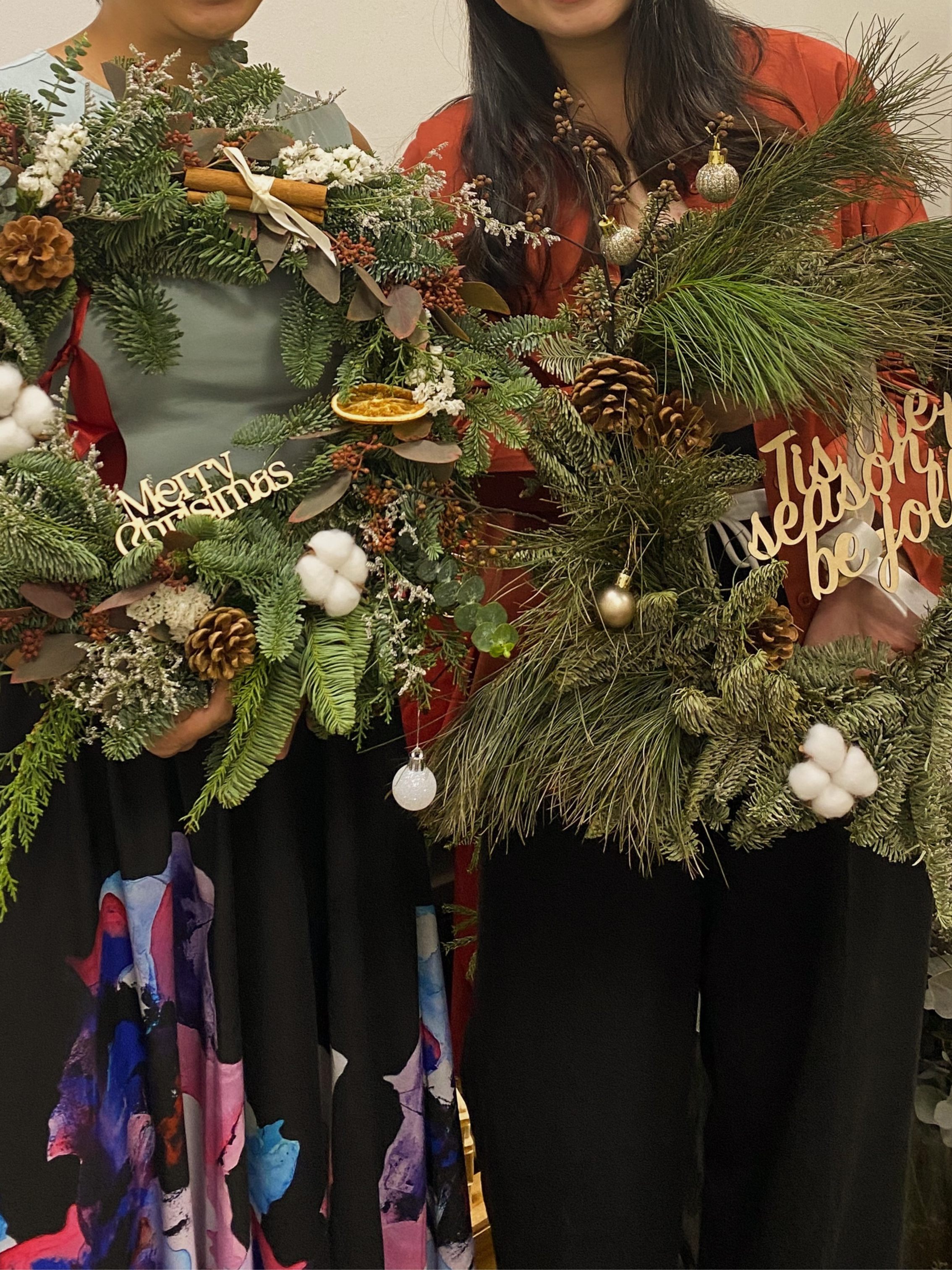 Christmas Wreath Workshop in Singapore. Create your own festive wreath using a variety of fresh firs, foliage and natural textures. Held at our cosy floral studio in Joo Chiat, it's the perfect hands-on holiday experience to get into the Christmas spirit.